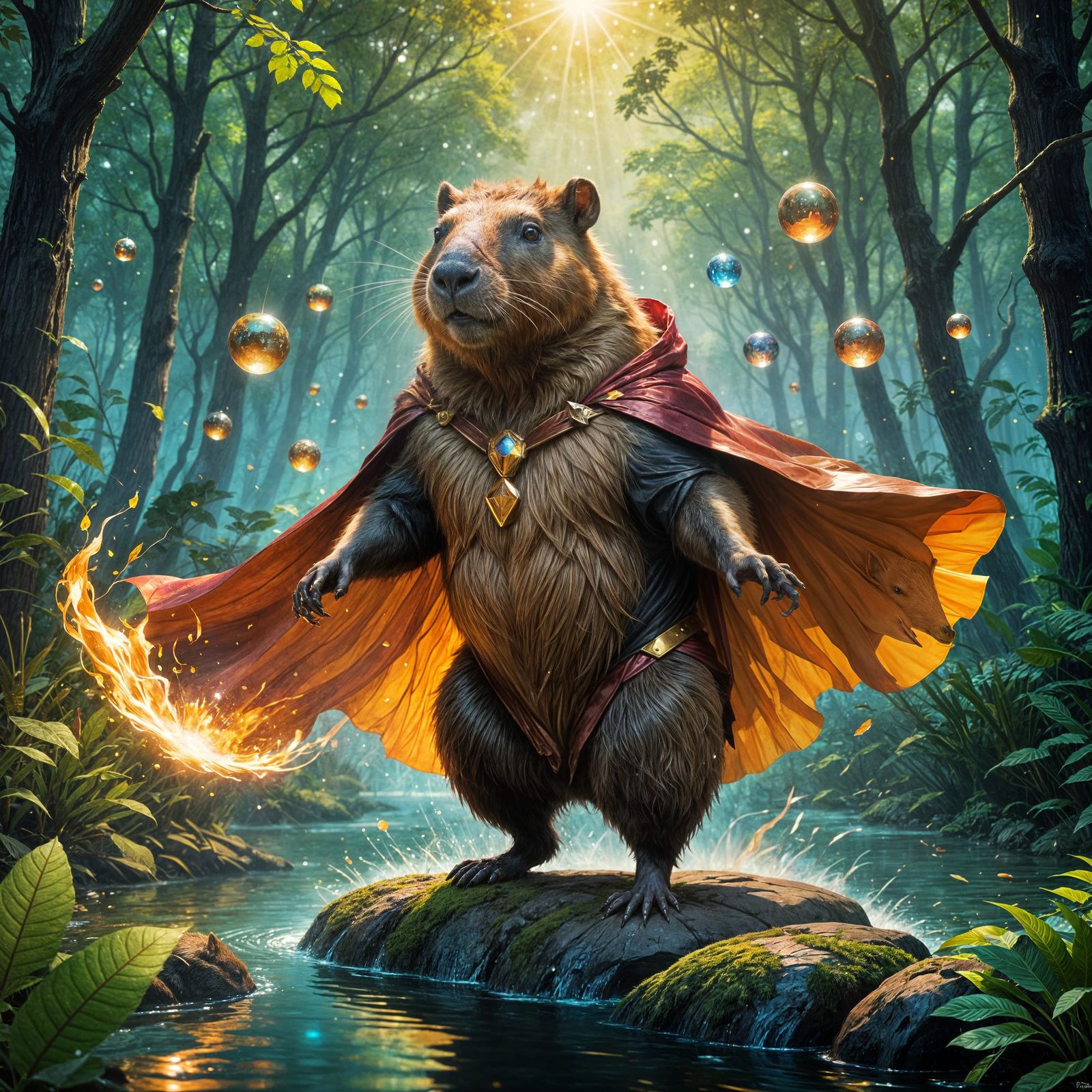 Heroic Capybara Saves the Forest
