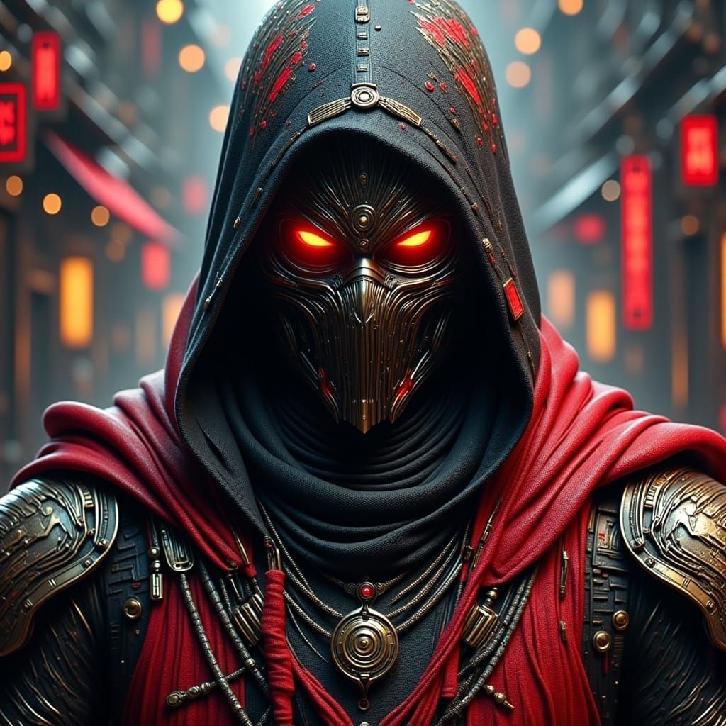 Cyberpunk Ninja in Pop Art Style