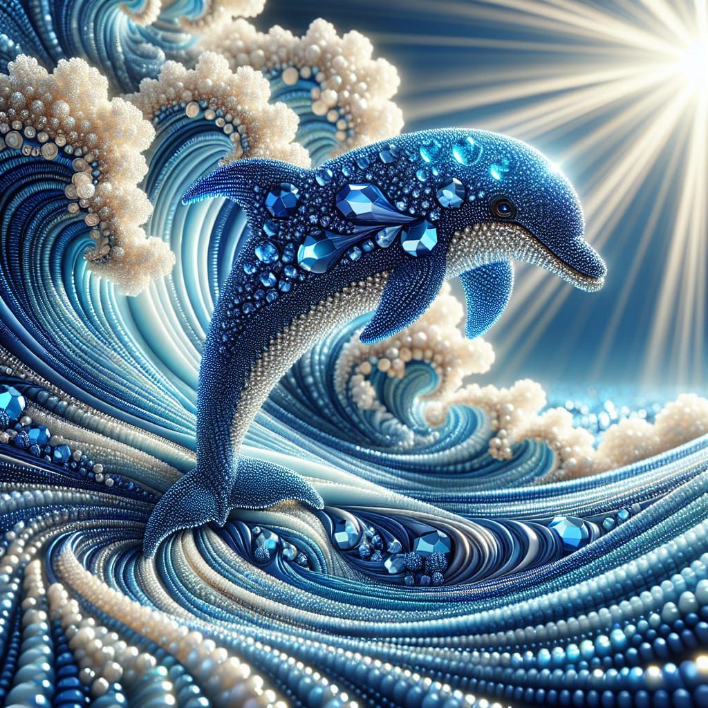 Sapphire Dolphin in Vibrant Ocean Scene