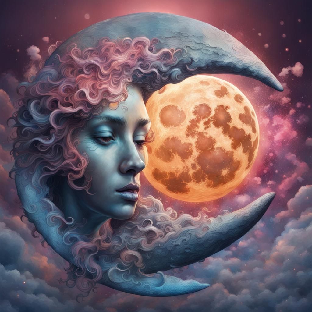 Cancer Zodiac Symbol with Full Moon in Splash Art