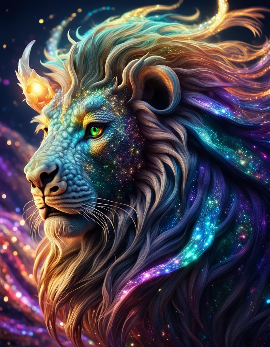 Shimmering Iridescent Chimera in a Fantasy Style