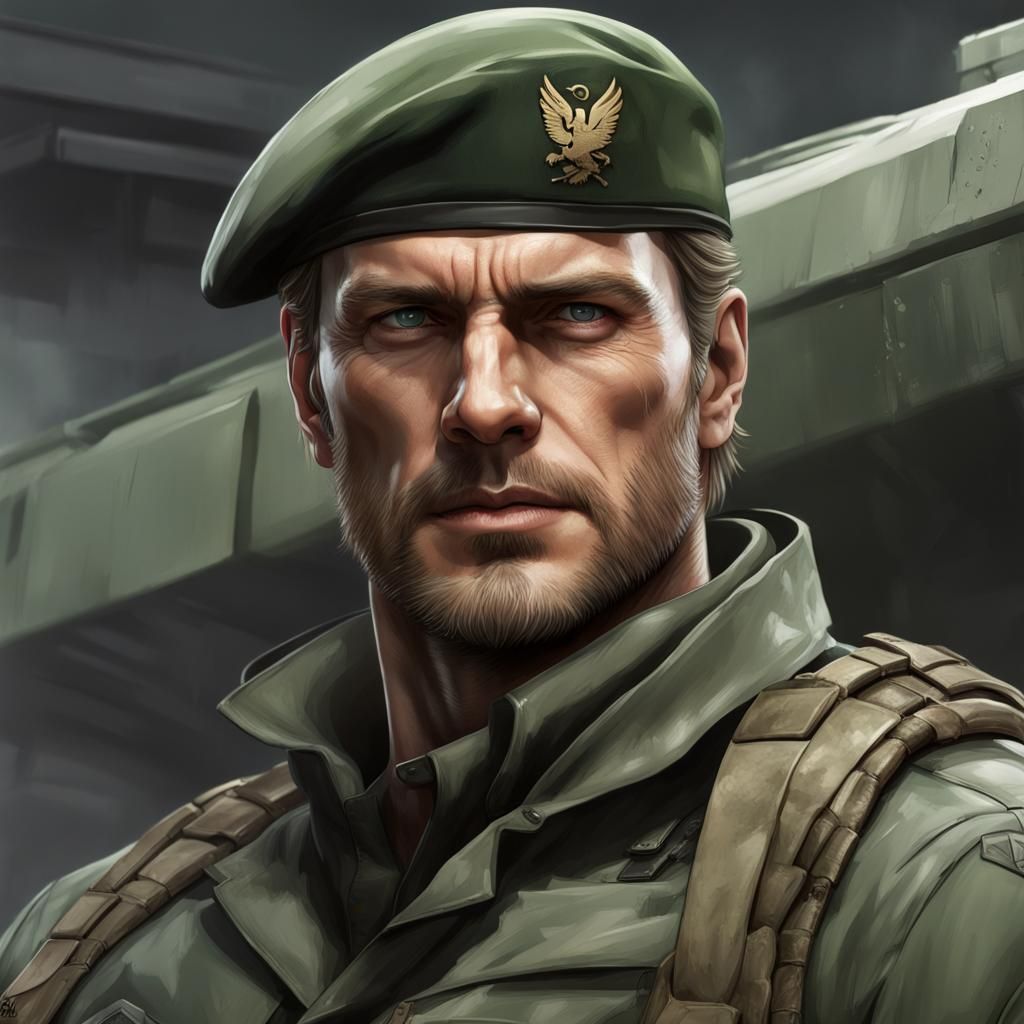 Col. Roy Campbell Portrait in Art Nouveau Style