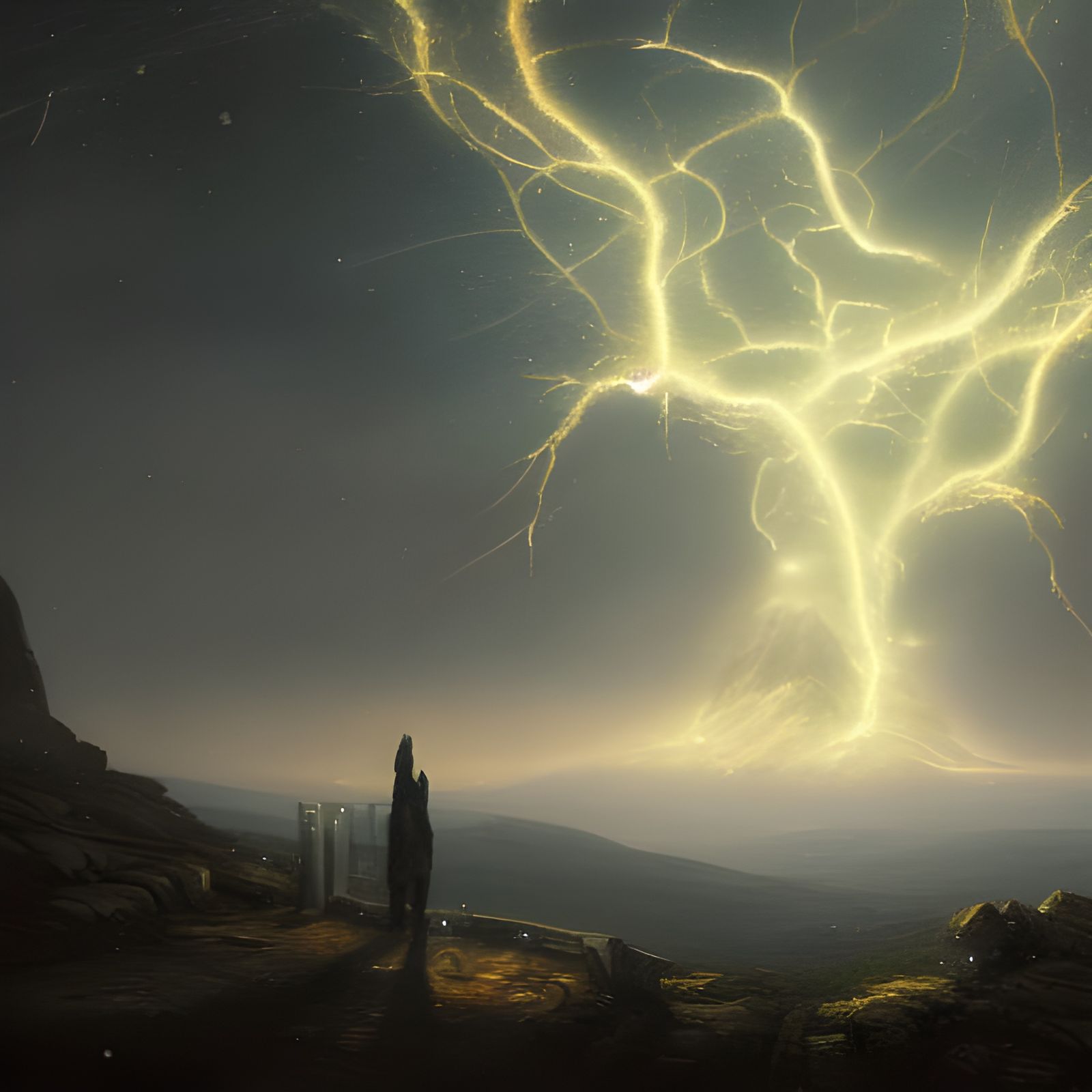 Mountain Valley Protected by Magical Energy Dome