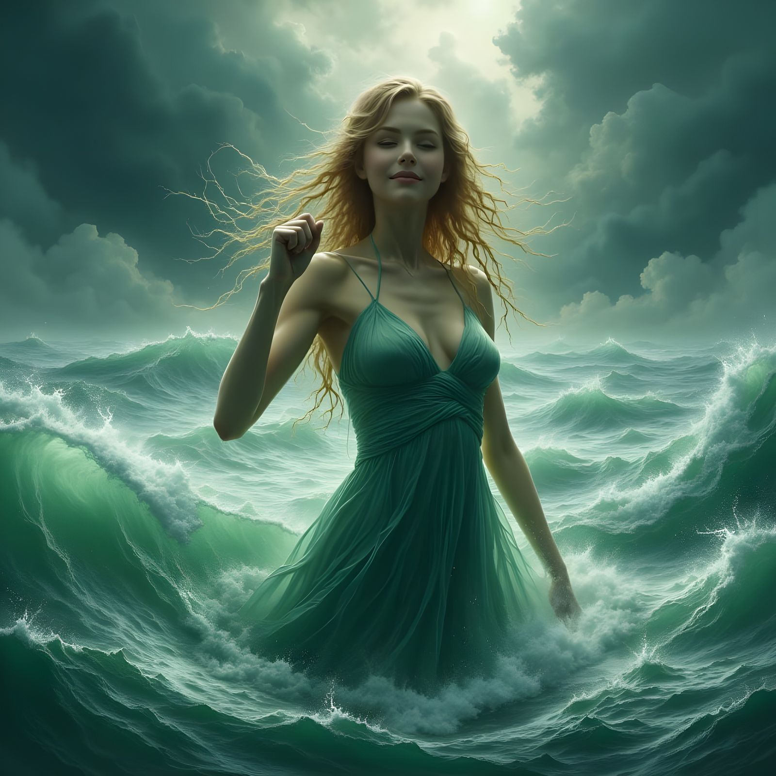 Norse Goddess Defies Stormy Sea in Beautiful Portrait