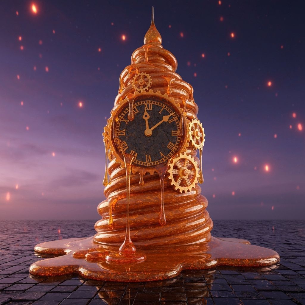 Colossal Honey Clock Tower in Surreal Twilight