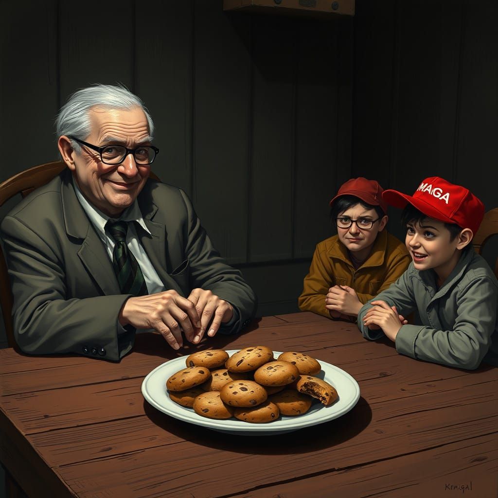Sinister Republican Devours Cookies Amidst Outcasts