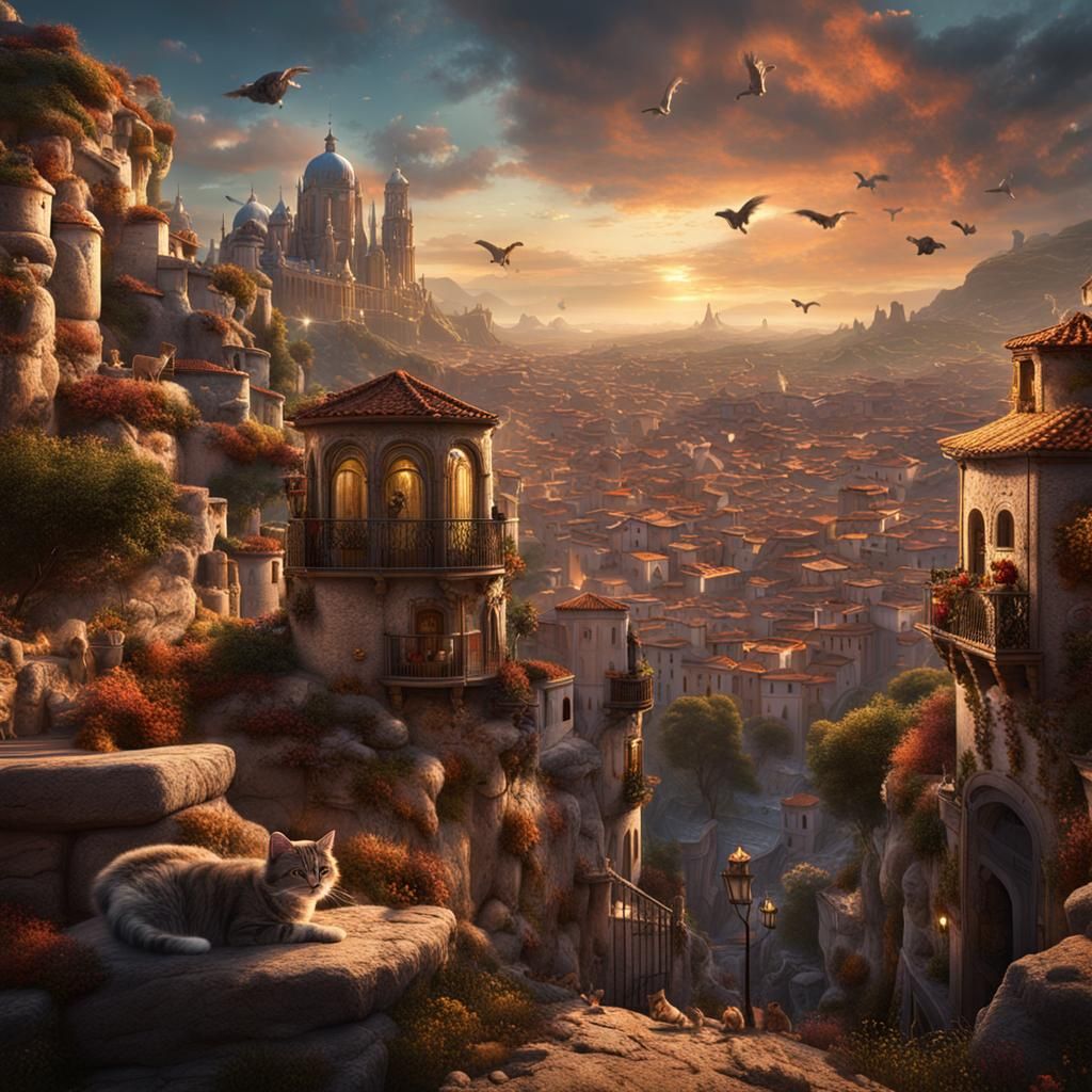 Spain Full of Cats: Detailed Matte Painting