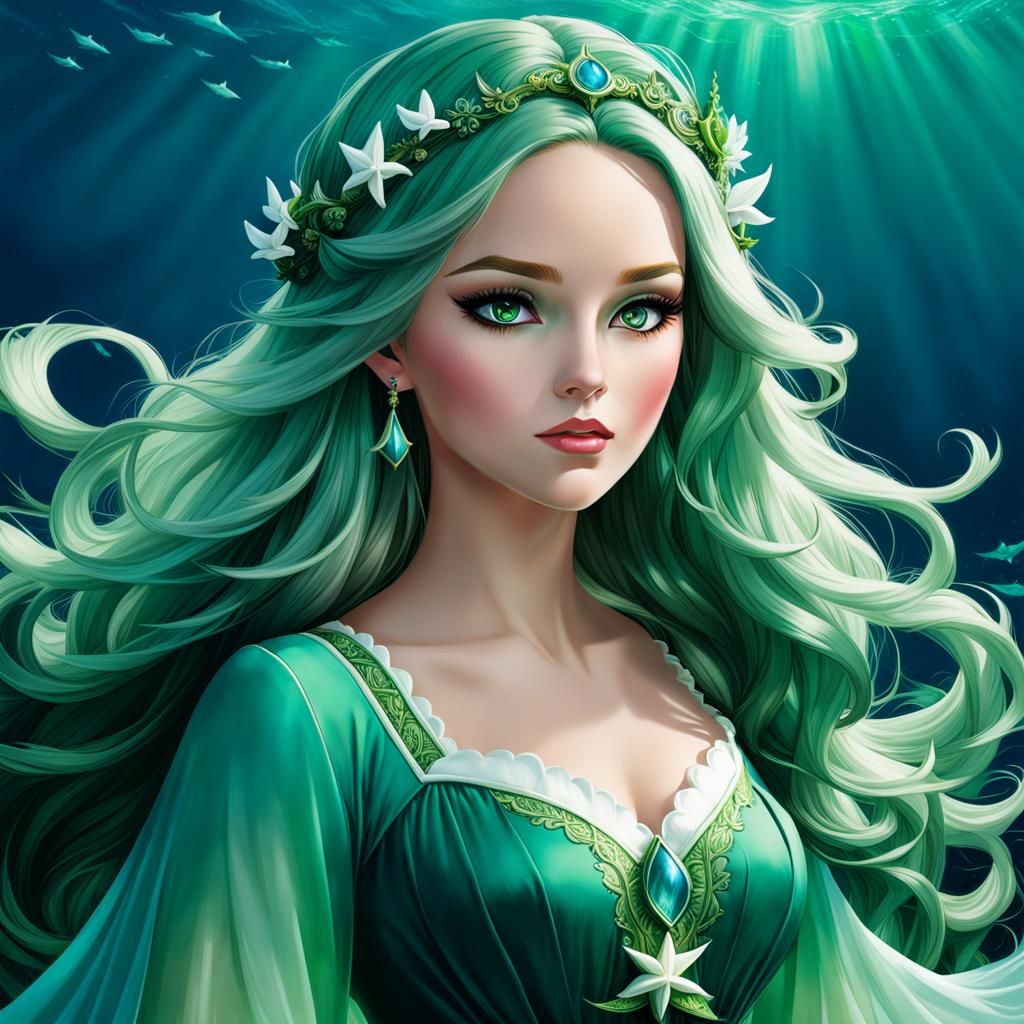 Nehalennia: Dutch Sea Goddess in Blue and Green
