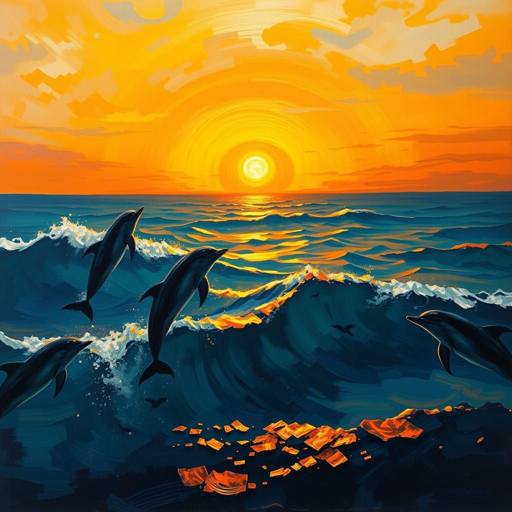 Surreal Sunset in Neo-Expressionist Style