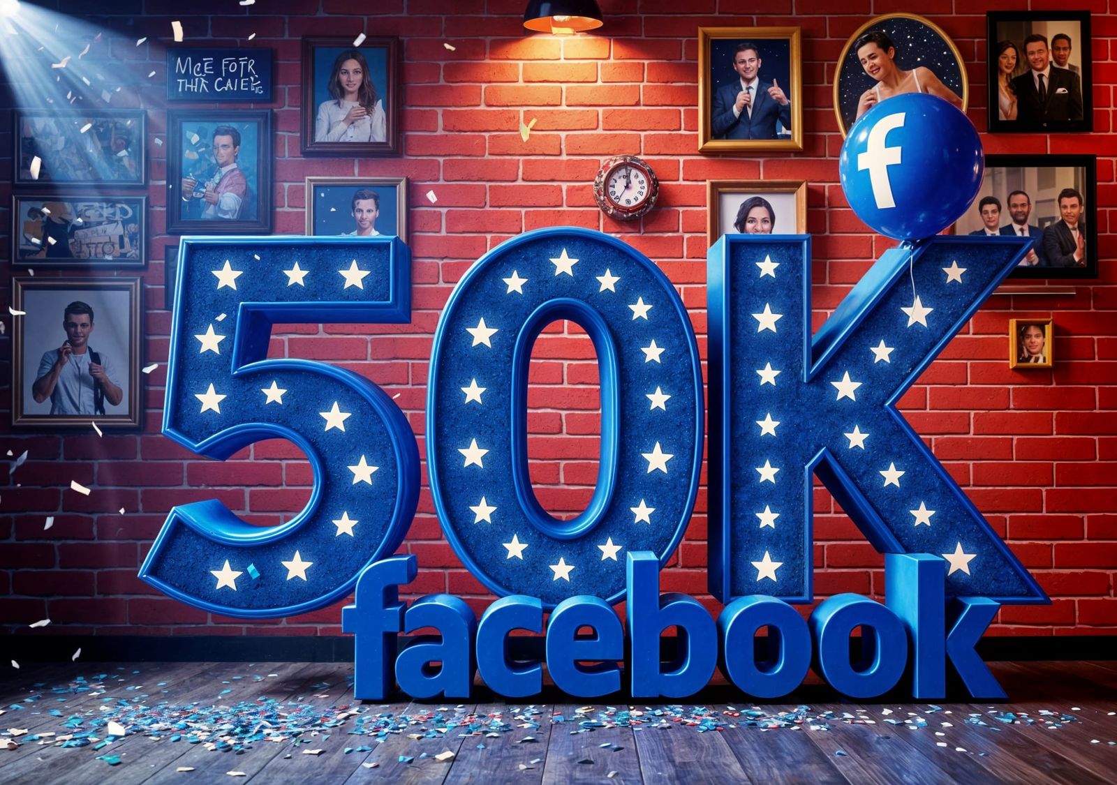 Festive 3D Render of 50K Celebration