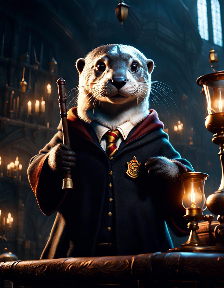 Realistic Harry Potter Otter in Dreamy Fantasy Style