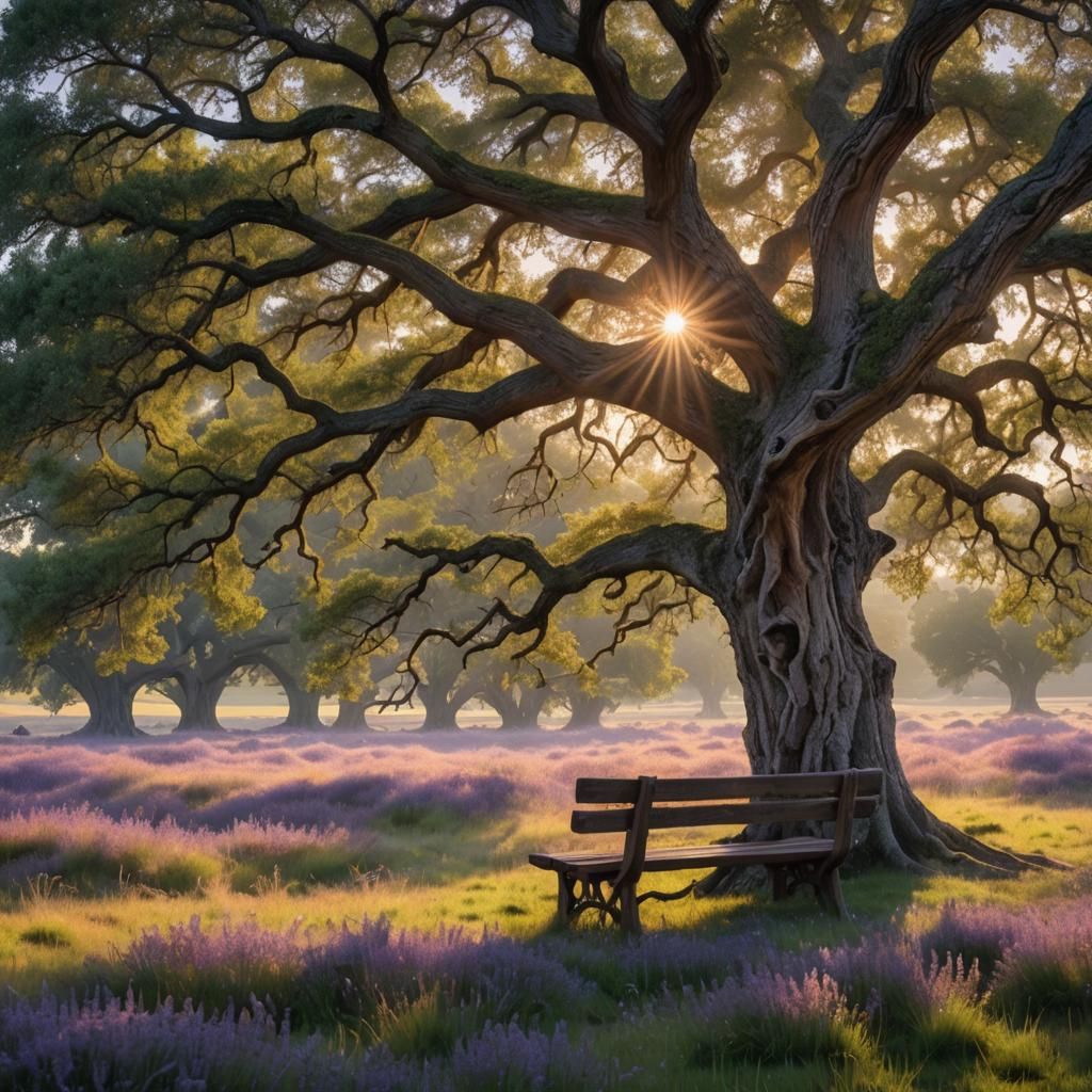 Sunrise Meadow: Serene Landscape Photography