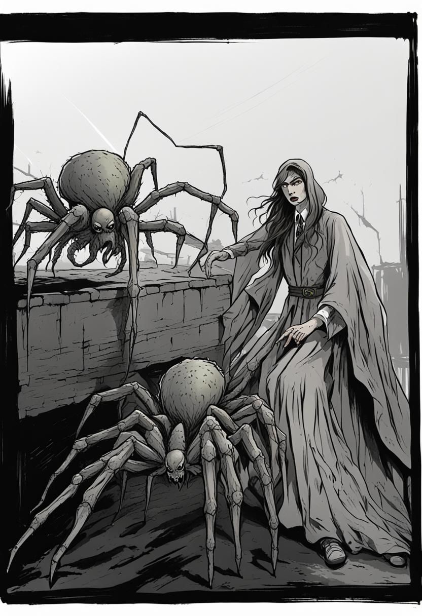 Cthulhu Woman with Radioactive Spiders