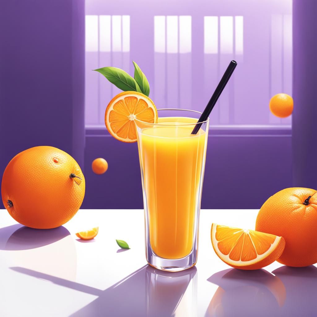 Orange Juice Character in Anime Art Style
