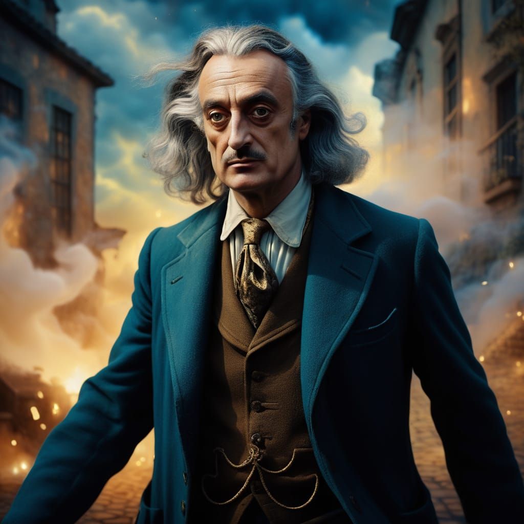 Isaac Newton Enters the 21st Century in a Surreal Oil Painti...