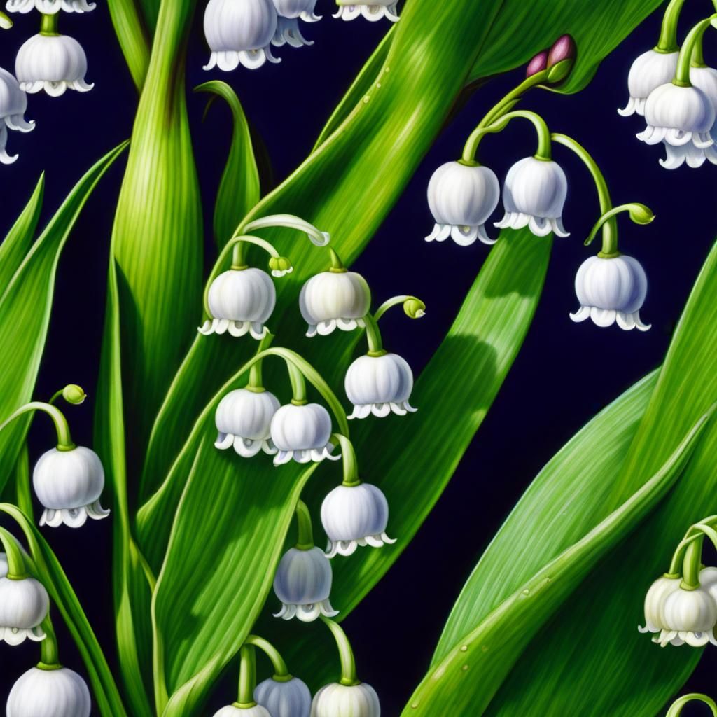 Hyperrealistic Lily of the Valley in Vivid Colors