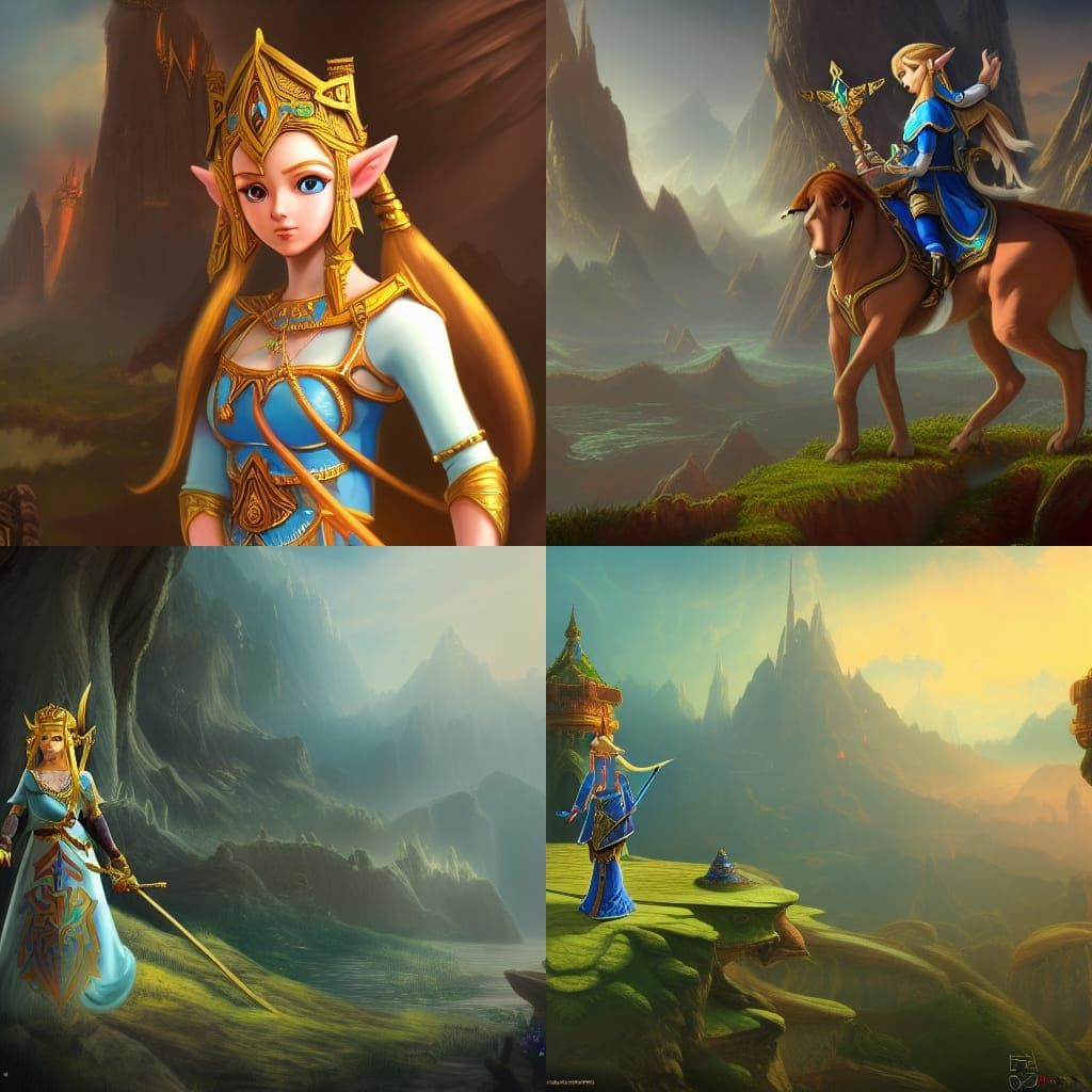 Princess Zelda Fantasy Concept Art in 8k