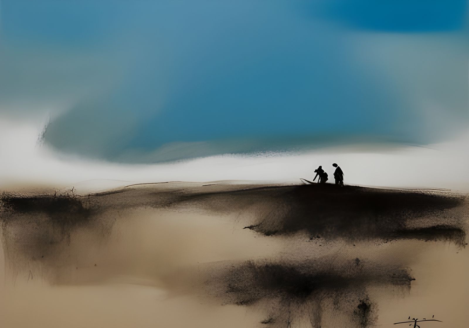 Solitude of the Last Frontier: Ink Painting