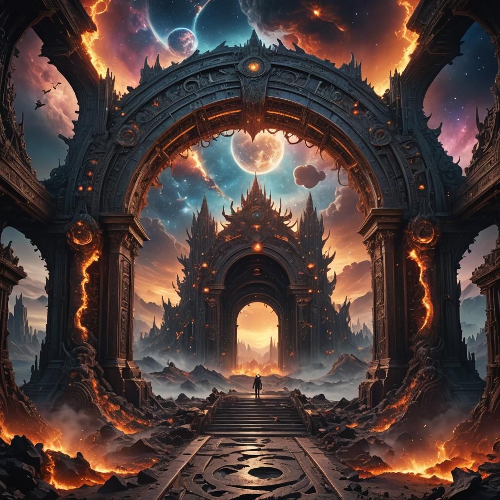 Cosmic Gateway to Hell: Digital Matte Painting