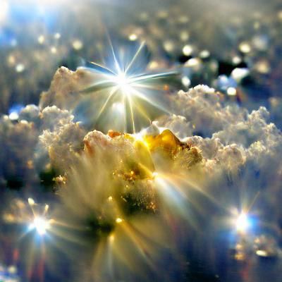 Stardust Glistening in Sunlight Through Clouds