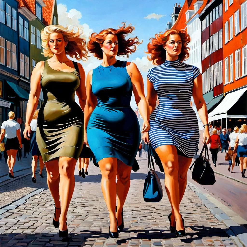 Copenhagen Women in Oil Painting Style