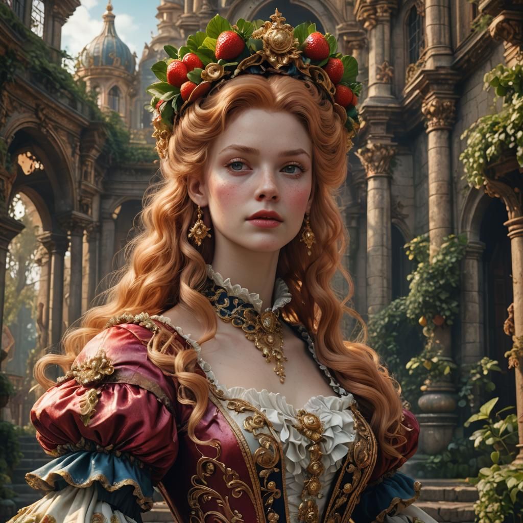 Rococo Lady with Strawberry Blonde Hair