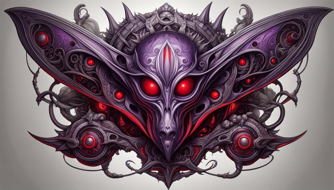 Alien Invasion Tattoo Sketch in Dark Fantasy Style