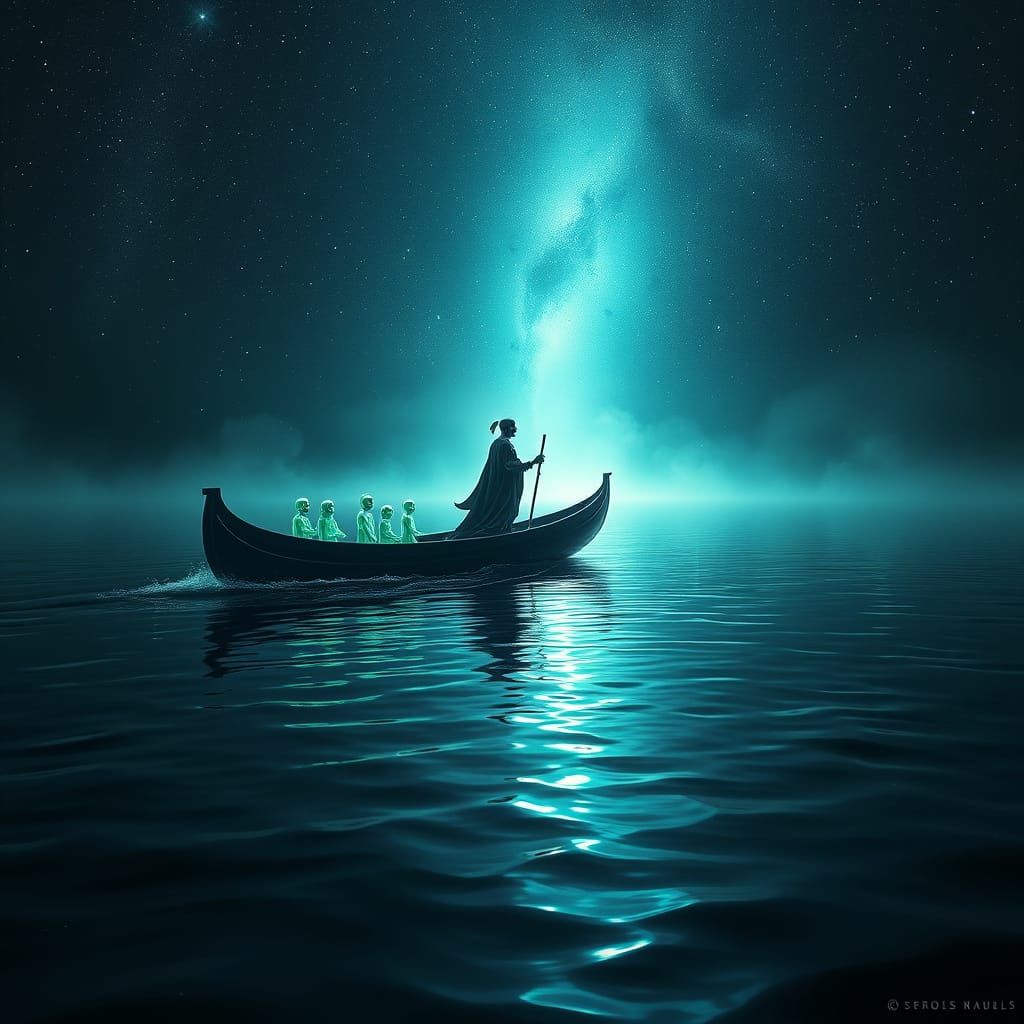 Obsidian Ferryman on the River of Souls