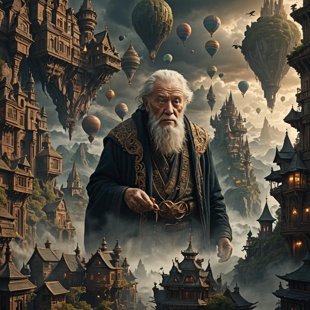 Epic Digital Painting of Elderly Wisdom