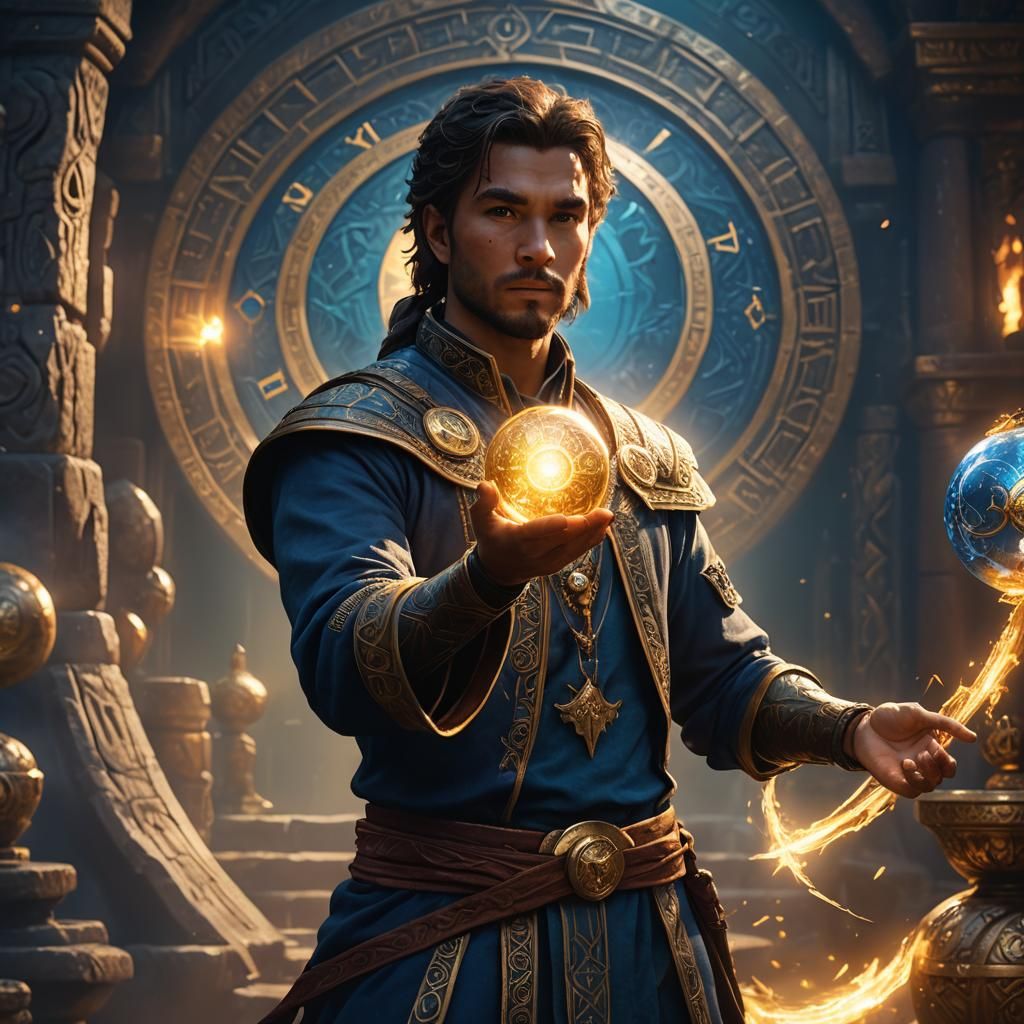 Champion of Freedom: Fantasy Art with Orb of Time