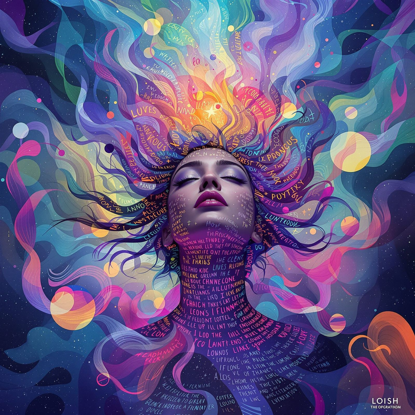 Dreamlike Woman Surrounded by Swirling Lyrics