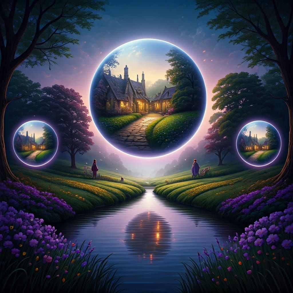 Luminescent Pearls with Cotswolds Villages Dreamscape