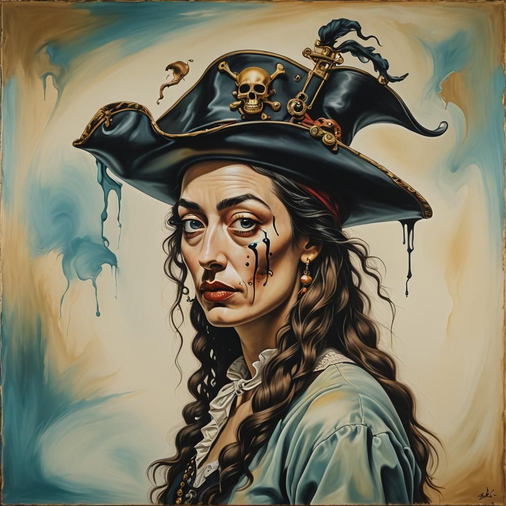 Surreal Pirate Portrait in Dali Style