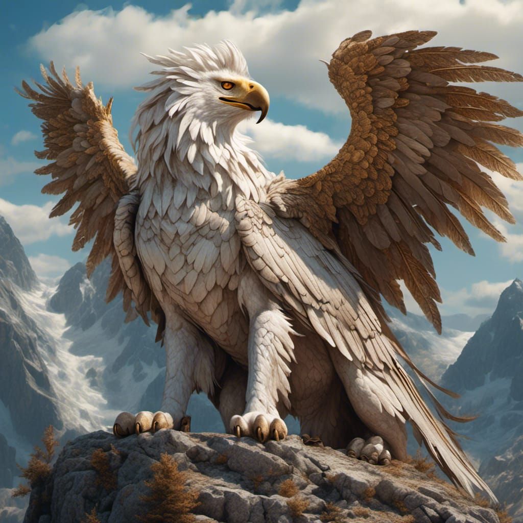 Hyperreal Gryphon with Eagle Head and Lion Body
