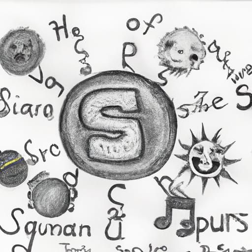 Solar System with Silly Planets: Charcoal Drawing
