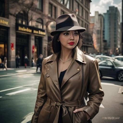 Cute Female Detective Character Illustration