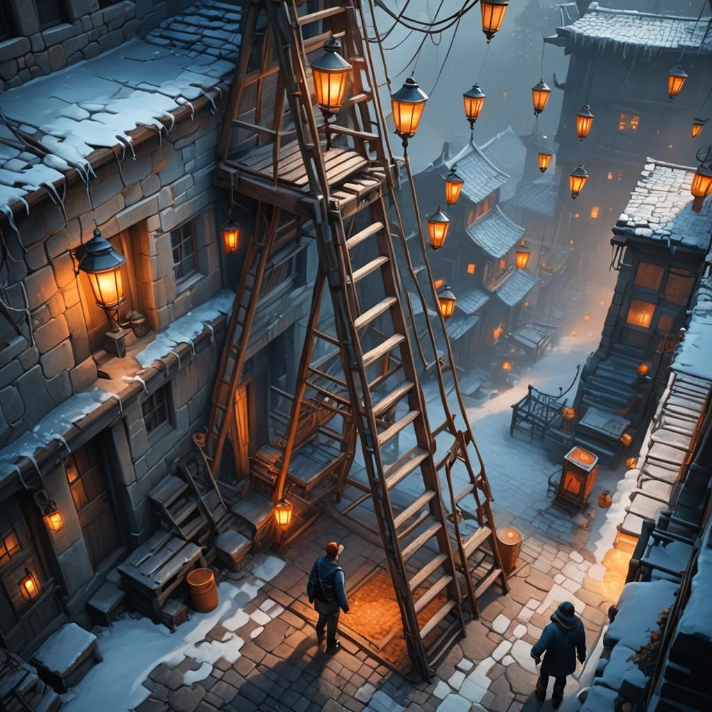 Mystical Man Under Ladder: Fantasy Concept Art