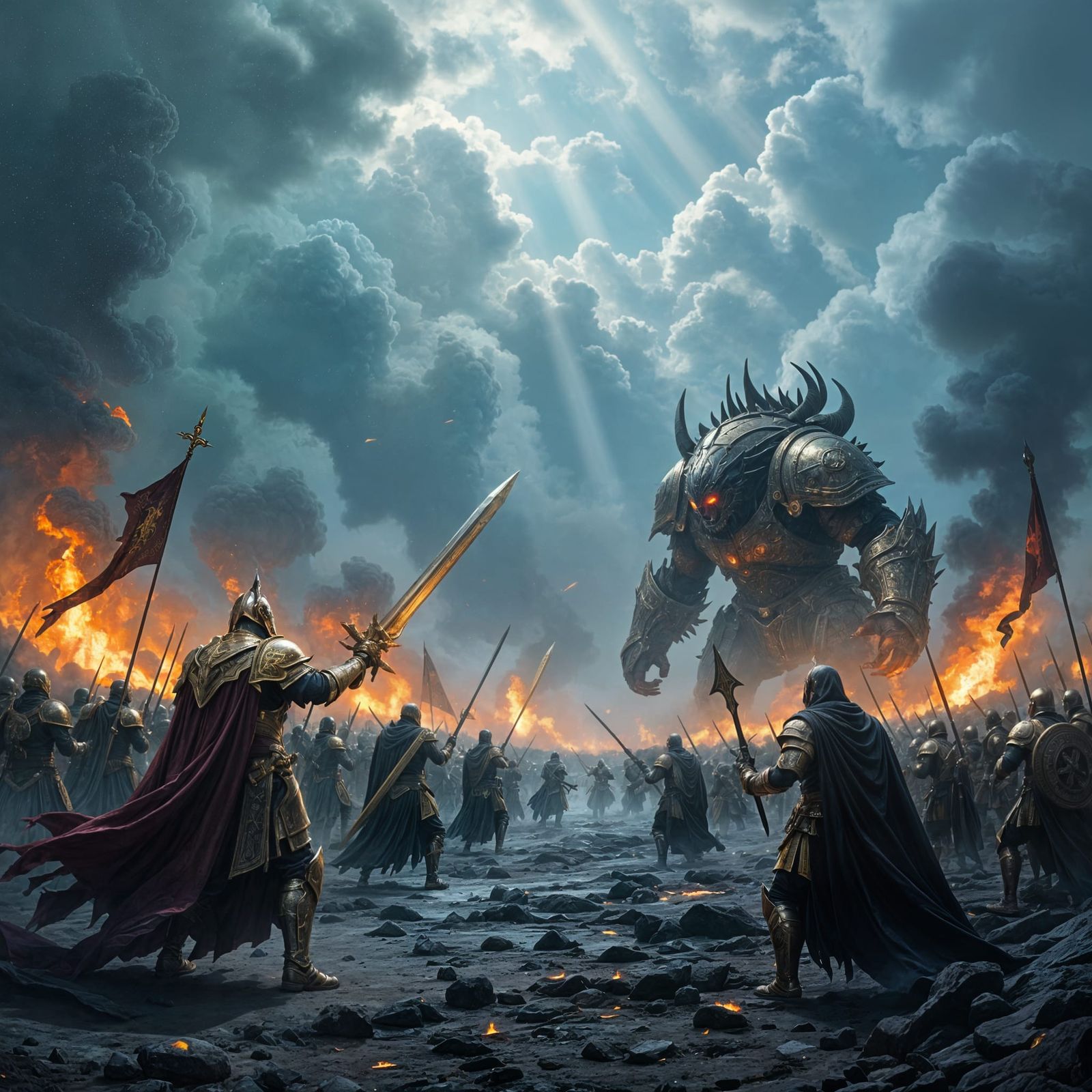 Epic Battle: Golden Army vs Shadow Legion