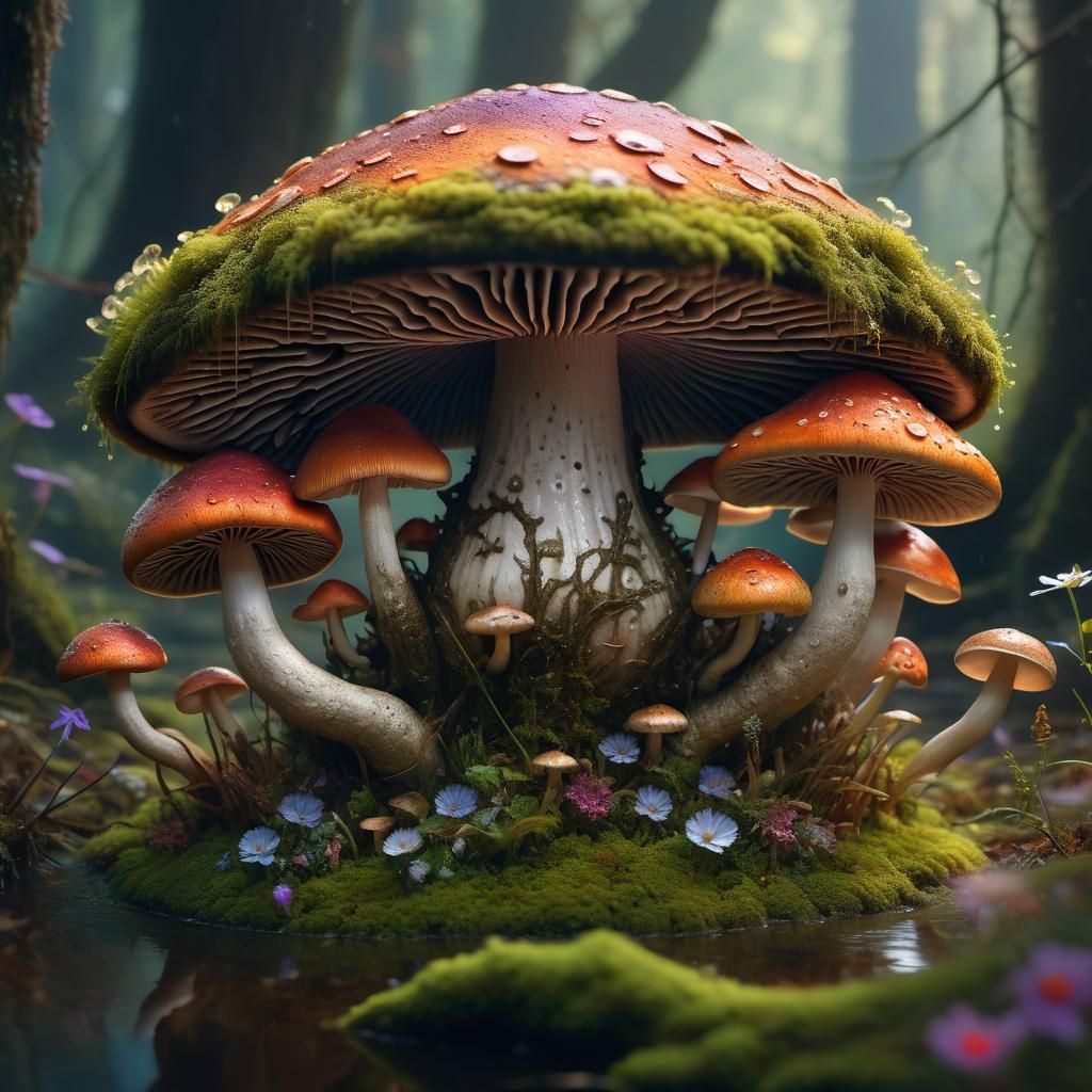 Ornate Swamp Mandala with Glowing Flora