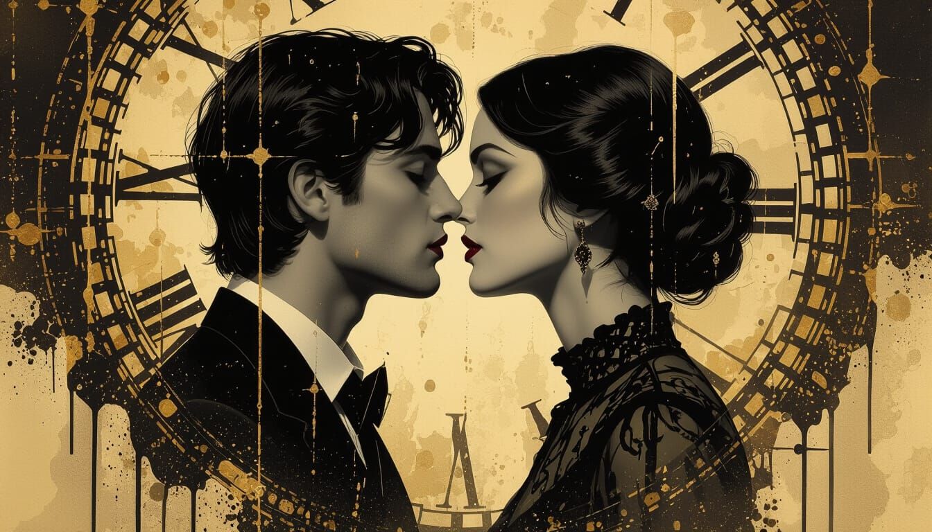 Cursed Lover's Kiss Resets Time in Noir Sepia