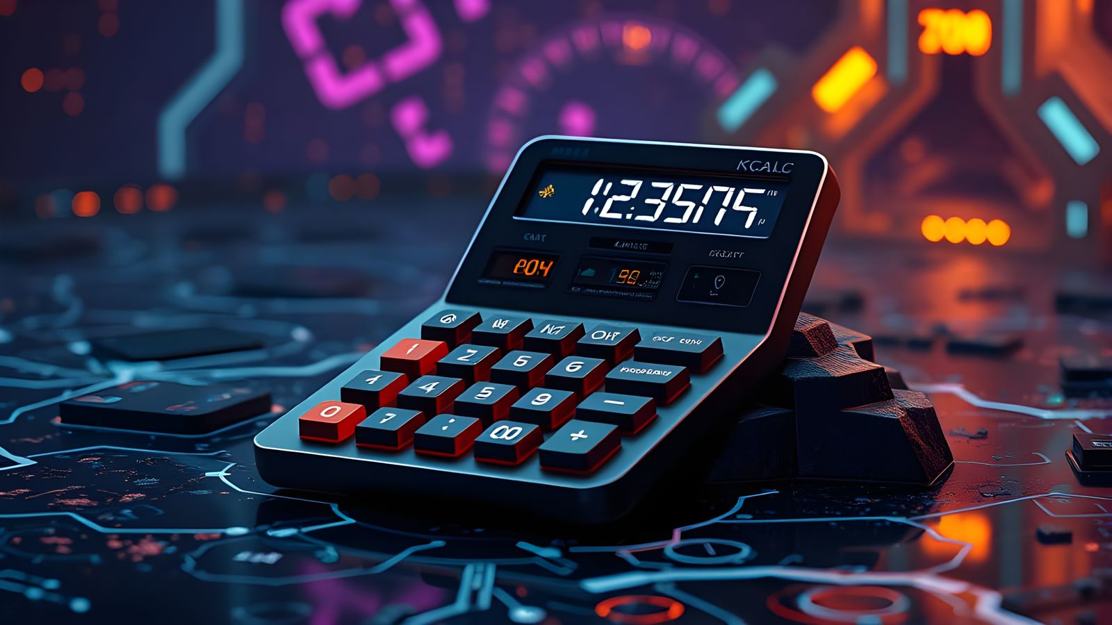 Calculator in Cyberspace with KCALC Display in Fantasy Conce...
