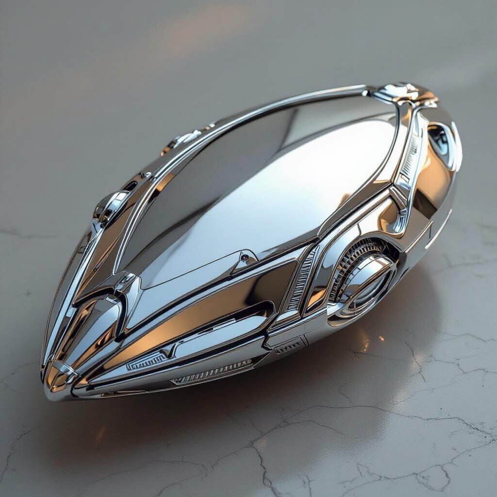 Futuristic Silver Lozenge with Metallic Sheen