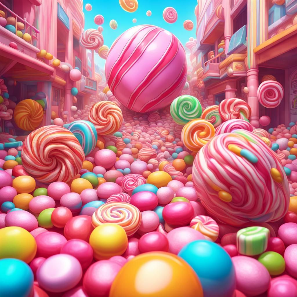 Bubblegum World in Candy Art Style