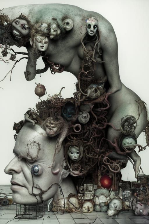 Hyperrealistic Doll in Surreal Digital Art Style