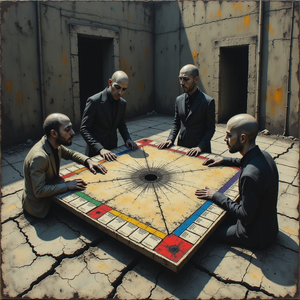 Monopoly Game on Cracked Concrete in Urban Decay