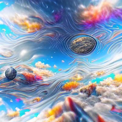 Holographic Ripple in Sky, Astral Cosmic Illustration