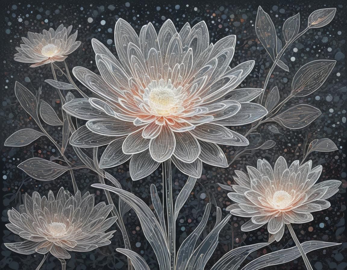 Ethereal Floral Design in Abstract Surreal Style