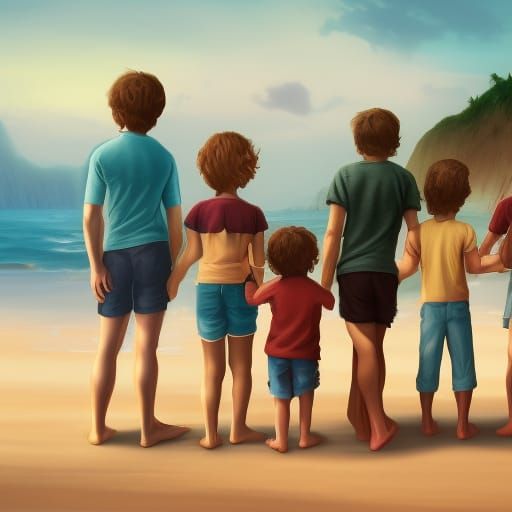 Family Beach Day: Fantasy Concept Art