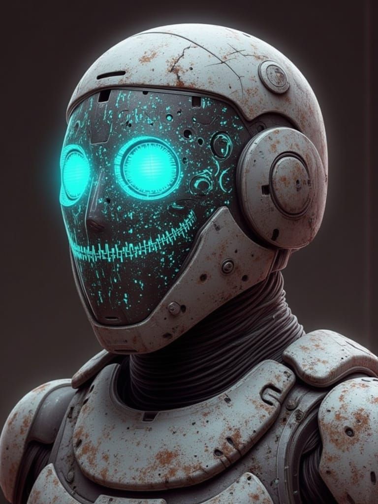 Abstract Neon Art in Happy-Sad Style