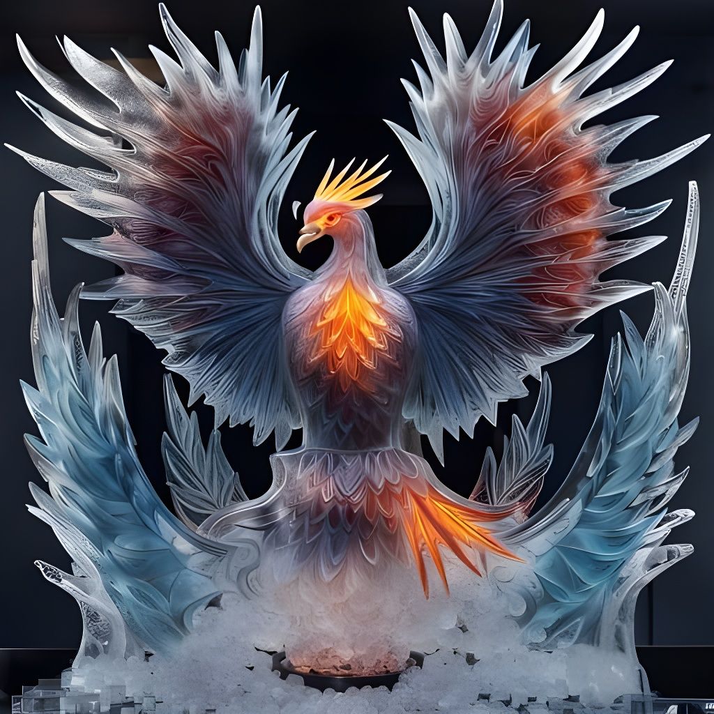 Icy Phoenix: A Frozen Bird of Legend